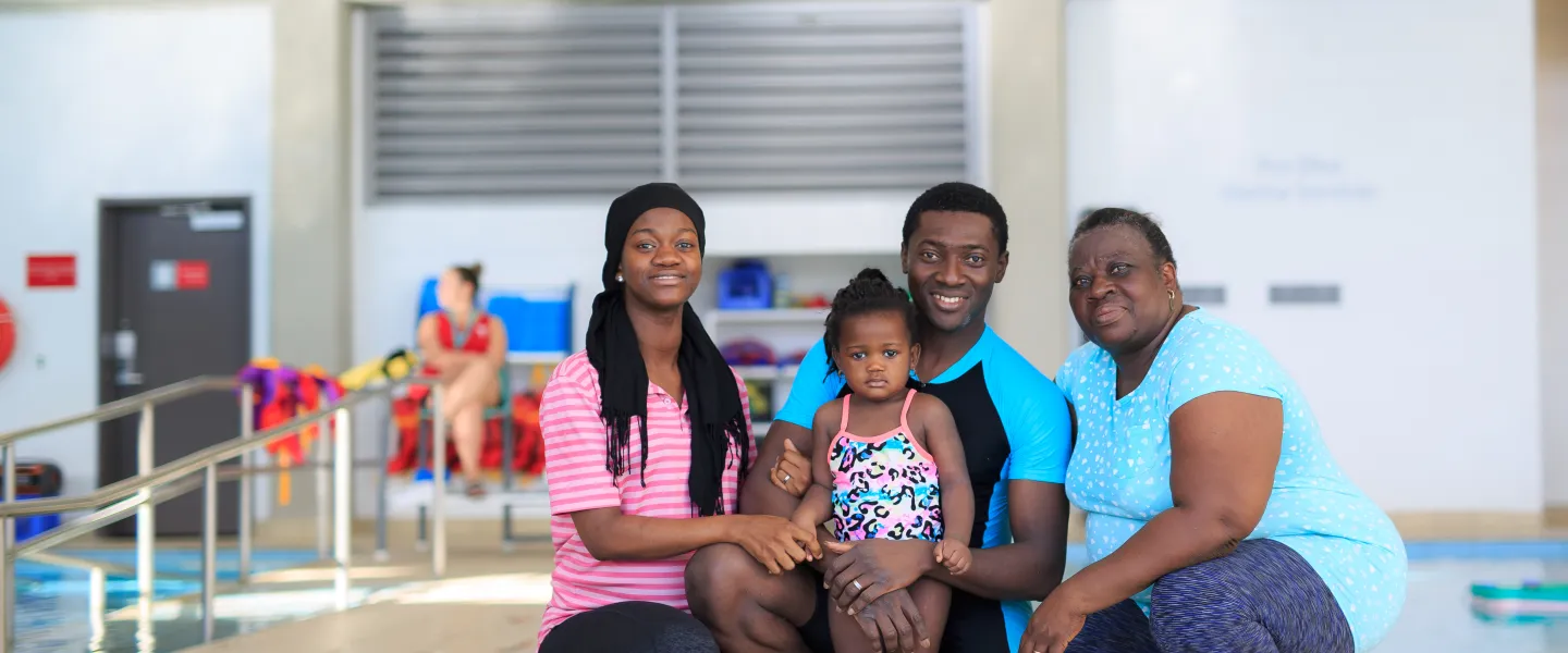 Family at Pool