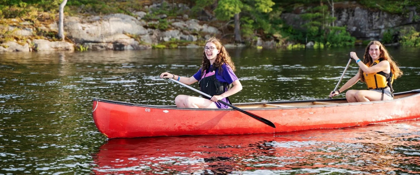 Girls canoeing at CQE