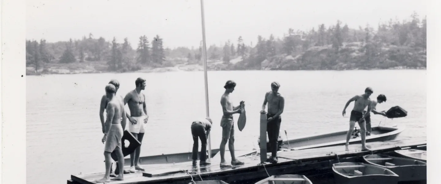 Older picture of men at the docks