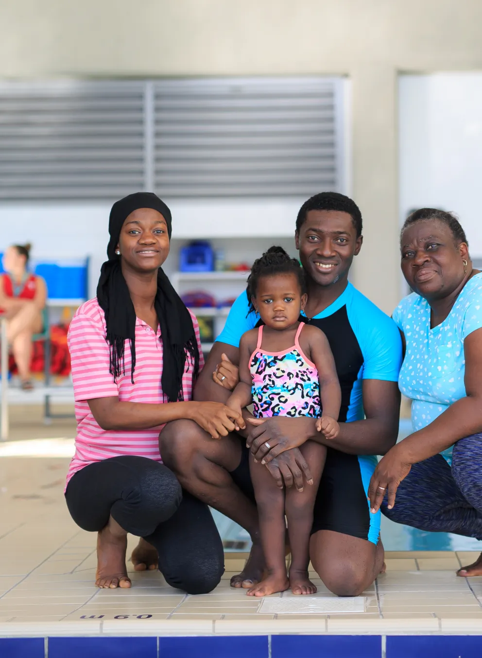 Family at Pool