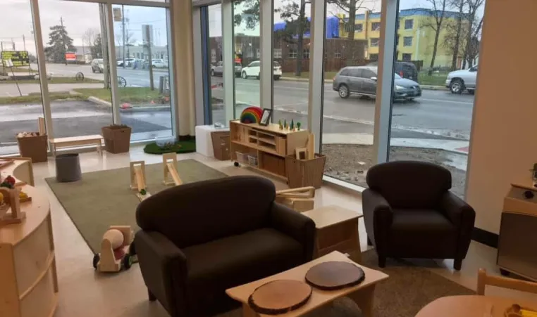 A seating and play area at the YMCA Lucan Child Care Centre