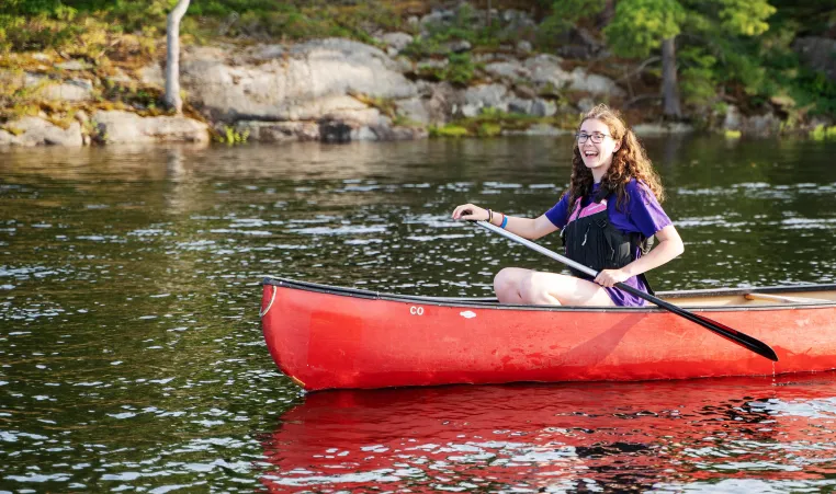 Girls canoeing at CQE