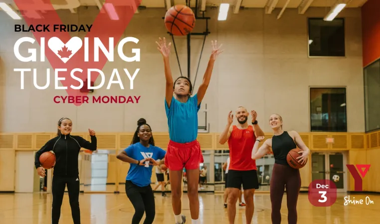 Giving Tuesday people playing basketball