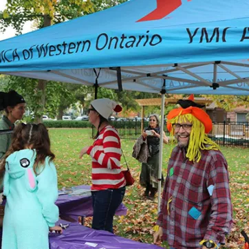 YMCA Staff in costumes participate in the local event 'Halloween in the Village'