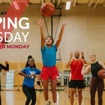 Giving Tuesday people playing basketball