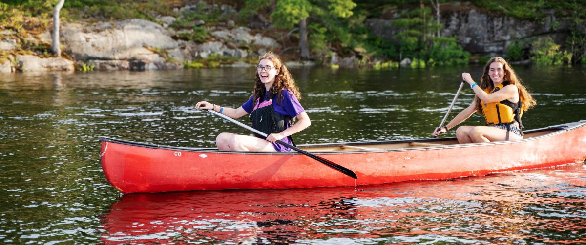 Girls canoeing at CQE