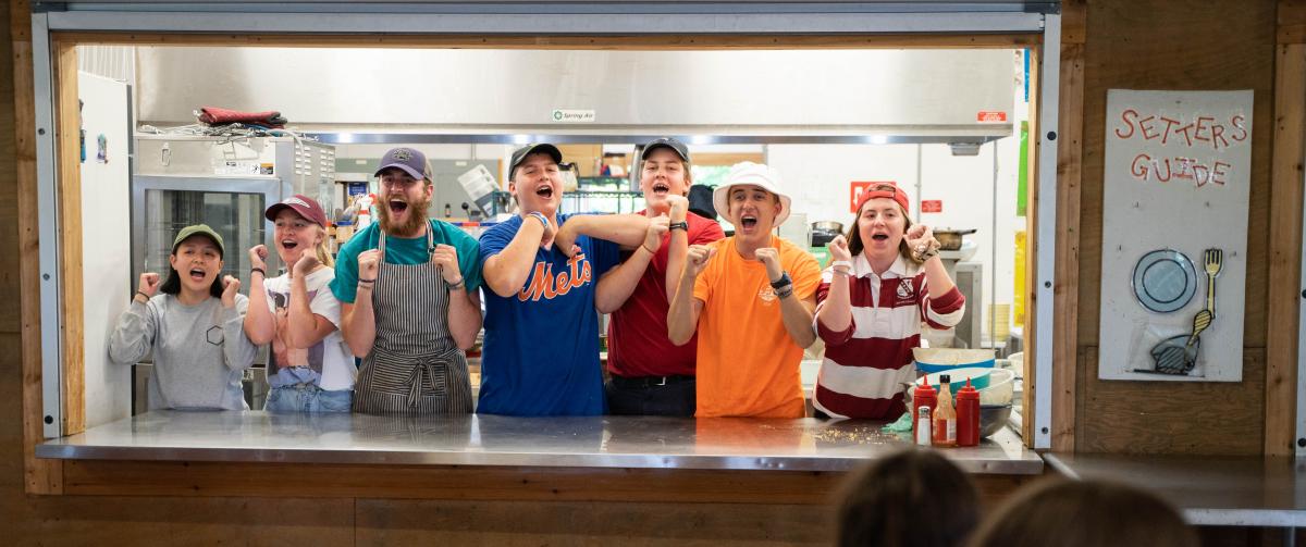CQE Kitchen staff during meal cheer time